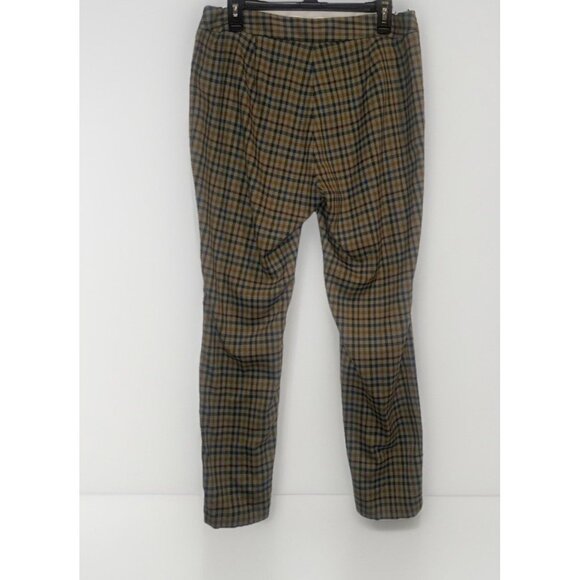 J. McLaughlin Womens Yara Olive Plaid Ankle Pants Sz 12 - Picture 10 of 16